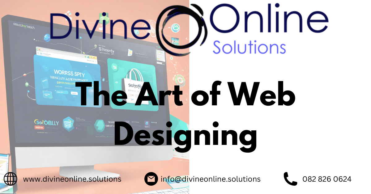 Web Designing depicted by the web designing process occurring on a computer screen